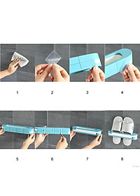 Kệ Để Giày Dép Thông Minh Thanh Treo Khăn Đa Năng, Giá Treo Kẹp Dép Tiện Dụng Treo Tường 3 NGĂN Gấp Gọn Dán Tường - Hàng Loại 1 - CHính Hãng MINIIN