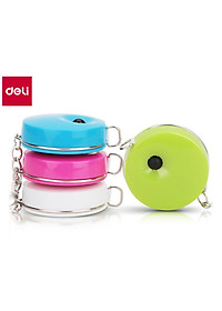 Thước Dây Deli Có Thể Làm Móc Chìa Khóa- Dài 1.5M - Thước Dây Cuộn - Màu Trơn Xanh Lá / Xanh Dương / Hồng / Trắng  - 1 Chiếc