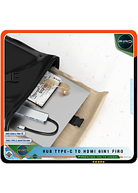 Hub Type-C To HDMI FIRO 6in1 Chuẩn HDTV - Hub Chuyển Đổi Type-C Chia 6 Cổng - 1 Cổng HDMI/HDTV 4K, 2 Cổng USB 3.0, 2 Khe Đọc Thẻ TF Và SD, 1 Cổng Sạc Nhanh Type C PD - Kết Nối Tốc Độ Cao - Dùng Cho Smartphone/Laptop/PC/Tivi/Playstation – Hàng Chính Hãng