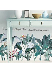 Sticker Giấy Dán Tường Decal Dán tường Mẫu Hoa Lá Cực Xinh ZH020