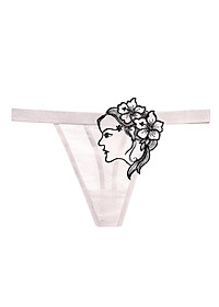 Quần lót nữ lọt khe thêu hình mặt người quyến rũ