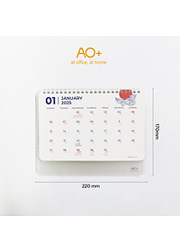 Lịch để bàn 2026 AO+ bản giới hạn có lịch âm in họa tiết hoa văn vốn cổ AA625