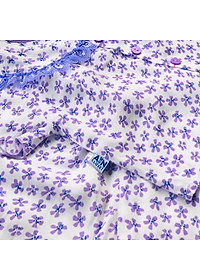 Bộ quần áo ngắn bé gái họa tiết Nhí tím tay bo chun - AICDBGTKNV3I - AIN Closet