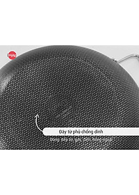 Chảo chống dính bếp từ iMat Hybrid kết hợp giữa lớp phủ điêu khắc chống dính Daikin và inox 430 chống xước
