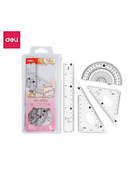 Bộ Thước Kẻ Eke Đa Năng 4 Món Đóng Túi Bộ Dụng Cụ Học Tập Cho Bé - EH657