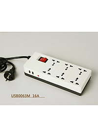 Ổ Cắm Dài 6 Lỗ Kèm Cổng USB Dobo Electric Korea (16A - 3m) - Trắng