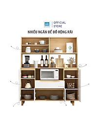 Tủ Gỗ Để Đồ Nhà Bếp Với Nhiều Ngăn Kệ Đa Năng, Hiện Đại Thương Hiệu SIB Decor KG23