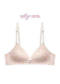 Áo Ngực Nữ Không Gọng Thun Lạnh Mút Mỏng Hoa Văn Active Miley Lingerie - Màu hồng nhạt BRM13015