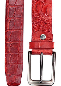 Thắt Lưng Nam Da Cá Sấu Nguyên Con Đầu Kim Huy Hoàng HT4739 - Nâu Đỏ