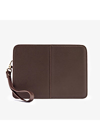 Ví Cầm Tay Clutch Da Nam Hàng Hiệu GENCE CK15 Da Bò Khóa Số Cao Cấp Màu Nâu