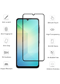 Kính cường lực 9D cho Samsung Galaxy A16 Full màn hình viền đen độ cứng 9h, chống vỡ, chống xước, dán màn hình cao cấp - Hàng chính hãng