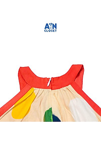 Đầm bé gái họa tiết Cổ Yếm cam túi tim cotton - AICDBGKGJLPU - AIN Closet