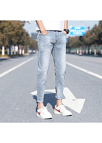 Quần Jeans Nam Xanh Bạc Skinny Ôm Body Chất Co Giãn SZone SQ605