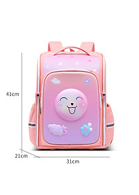 Balo chống gù dáng hộp 3D cho bé gái ,balo học sinh tiểu học in hình dễ thương HS1026