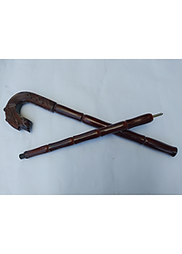 Gậy batoong gỗ trạm đầu rồng cho người già