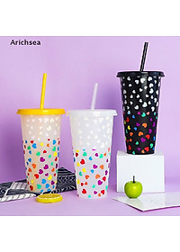 { Chọn Màu} Ly Nước Thần Kì Đổi Màu Theo Nhiệt Độ Tặng Kèm Ống Hút Và Khăn Lau PaKaSa - Hàng Chính Hãng 