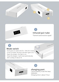 SET 4 ĐÈN CẢM BIẾN DÁN TỦ/ NGĂN KÉO YEELIGHT (XIAOMI YOUPIN) - PIN SẠC LÊN ĐẾN 2-4 THÁNG - HÀNG CHÍNH HÃNG