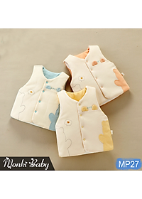 Áo gile sơ sinh cotton lót bông cho bé 0-1 tuổi, chất vải mềm mại, dày dặn giữ ấm tốt, thoáng khí thấm hút mồ hôi | MP27
