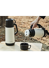Bình giữ nhiệt Lock&Lock Easy Outdoor Vacuum Bottle LHC1484 1,2L và LHC1485 1,8L - Hàng chính hãng có quai xách, nắp dùng làm cốc nước - JoyMall