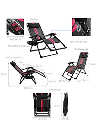 Ghế xếp thư giãn cao cấp kèm đệm Kachi MK232 - Ghế xếp thông minh văn phòng - Trọng tải 300kg