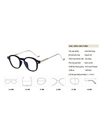 Gọng Kính Cận, Kính Giả Cận Mắt Vuông Nhỏ Đen, Trong Suốt Càng Kim Loại Cao Cấp - B LUE LIGHT