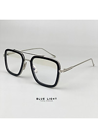Gọng Kính Cận, Kính Giả Cận Chống UV Mắt Vuông To Khung Ngang Viền Đen Hàn Quốc - BLUE LIGHT