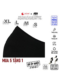 Khẩu trang vải Azumikichi màu đen, khẩu trang thời trang cao cấp sang trọng
