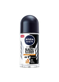 Lăn Ngăn Mùi NIVEA MEN Black&White Ngăn Vệt Ố Vàng Vượt Trội - Hương Mạnh Mẽ (50 ml) - 85392
