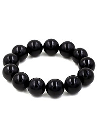 Vòng tay chuỗi hạt đá thạch anh Đen 18 ly 14 hạt