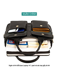Cặp da công sở da bò Mill cao cấp B102 Bụi Leather - Bảo hành 12 tháng