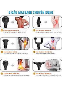 Súng (Máy) Massage Cầm Tay Nikio NK-170B - 6 Đầu Matxa, 5 Chế Độ, 6 Tốc Độ Mát Xa, Pin Sạc Không Dây 2000mAh - Hỗ Trợ Giảm Đau Nhức Và Giãn Cơ Toàn Thân, Công Nghệ Bộ Gõ Thế Hệ Mới