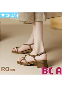 Giày sandal nữ đế thấp 3p RO569 ROSATA tại BCASHOP kết hợp kiểu xỏ ngón có điểm nhấn tại ngón cái độc đáo và thời trang