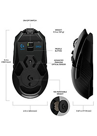 Chuột game không dây Lightspeed RGB Logitech G903 - Cảm biến Hero 25k, pin sạc 140h+, thiết kế thuận cả 2 tay, pin 180h, PC/Mac - Hàng chính hãng