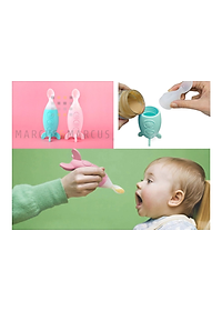 Bình bóp ăn dặm silicon có thìa Marcus & Marcus cho bé từ 6 tháng