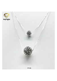 Dây chuyền bạc Ý 925 Huệ Ngân - Bồ công anh 2 tâng xinh xắn PP1205