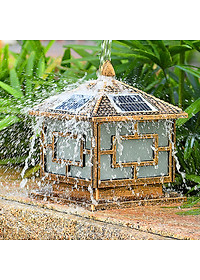 Bộ 2 cái đèn trụ cổng khung nhôm 30x30x38cm năng lượng mặt trời
