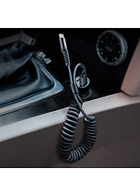 Cáp sạc nhanh 2A Baseus Fish Eye Spring dây dù dạng xoắn tiện lợi dài 1M cho iPhone/iPad ( 2 màu ) - Hàng chính hãng