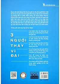 3 Người Thầy Vĩ Đại - Câu Chuyện Đặc Biệt Về Cách Sống Theo Những Gì Mình Mong Muốn (Tái Bản)