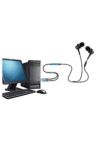 Dây Audio chuyển tai nghe 3.5mm đầu cái sang 2 đầu Mic và Tai nghe đầu đực mạ vàng dài 20CM - Hàng Nhập Khẩu