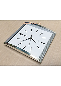 Đồng Hồ KIM TRÔI EASTAR Mặt Kính Cong Cao Cấp - Mặt Chữ nhật Ánh Kim - Tặng Pin Maxell - BH 1 Năm - Decor Trang Trí Treo Tường
