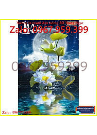 Tranh dán tường 3D, tranh Hoa Sen