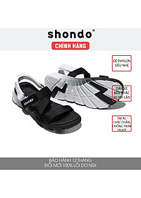 Giày Sandal Shondo Nam Nữ Đi Học Đế Bằng Ombre Đế Đen Trắng F6S0110 - Link Mua