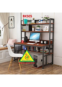 Bàn làm việc, bàn học khung sắt mặt gỗ BKS05 - Nội thất lắp ráp Viendong Adv