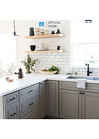 Set 2 Kệ Gỗ Dài 120cm Treo Tường Màu Trắng/  Đen/ Vân gỗ Thương Hiệu SIB Decor, Dùng Để Sách, Vật Dụng Trong Nhà, Đồ Trang Trí