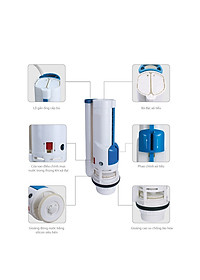 Bộ xả paradise - Van xả  nước bồn cầu 2 khối 2 nhấn HKC-VX03 (Cao 262 mm)