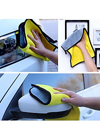 Combo 2 Khăn Lau Xe Ô Tô Siêu Thấm Size 30cm x 40cm, Khăn Lau Nội Thất Cho Xe, Chất Liệu Microfiber - Hàng Loại 1 Chính Hãng MINIIN