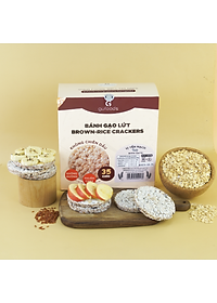 Bánh gạo lứt GUfoods (300g) - Không chiên dầu, Không đường, Từ gạo và ngũ cốc nguyên hạt, Lành mạnh, Phù hợp Eat clean, Ăn vặt healthy, Thực dưỡng, Tập gym, Thuần chay, Đa dạng hương vị