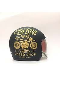 Nón bảo hiểm 3/4 kính âm Royal M139 tem V5 đen nhám cao cấp  - Lót tháo rời - Kính che hết mặt