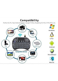 Bàn phím Wireless mini UKB500- Bàn phím không dây mini keyboard kiêm chuột cảm ứng đa năng wireless - Hàng chính hãng