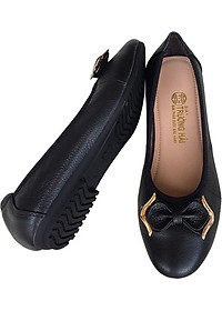 IÀY BÚP BÊ TRƯỜNG HẢI  DA BÒ  MỀM MÀU ĐEN  NƠ XINH SANG TRỌNG MŨI GIÀY TRÒN, ĐẾ MỀM DẺO BÊN CHẮC VÀ THỜI TRANGBB012